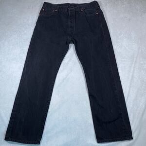 Levis 501 Mens 36x30 Button Fly Black Jeans